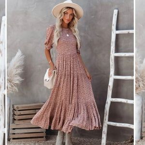 Livingston Smocked Puff Sleeve Maxi